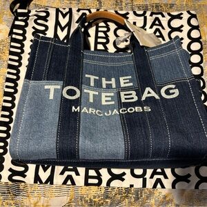 Marc Jacobs Dark and Light Blue Denim Tote
